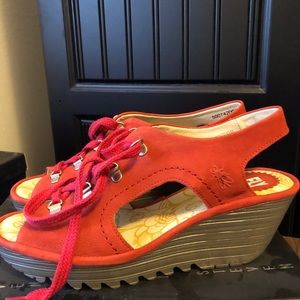 Lace up heeled sandals